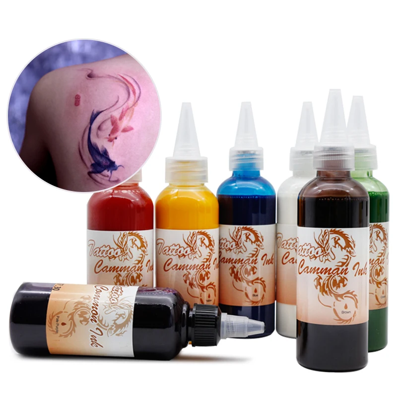 

100ml/bottle tattoo UV/Fluorescent ink wholesale Golden Phoenix Temporary Airbrush Tattoo Ink airbrush Tattoo Common Ink, 10 colors for choose