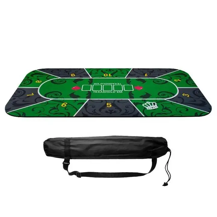 

YH 180*90cm Hot Sale Gambling Entertainment Portable Green Felt Poker Table Mat For Texas Holden