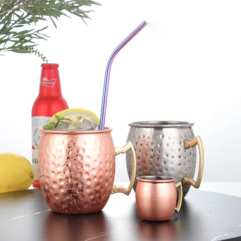 

Stainless steel Moscow Mule Mug Copper Cocktail Cups Beer Mug, Silver/rose gold