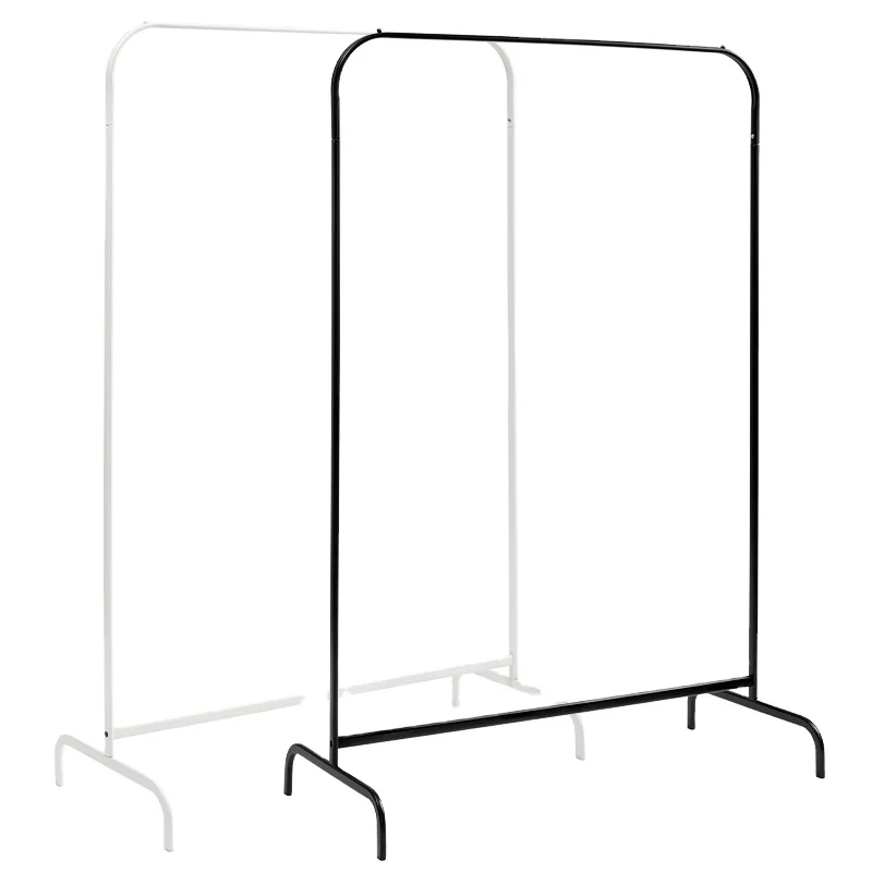 

Metal Heavy Duty Single Pole Stand Coat Hanger Clothes Rail Rack, Black