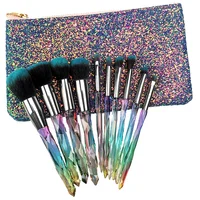 

10pcs Crystal Handle Transparent Diamond Makeup Brush Set