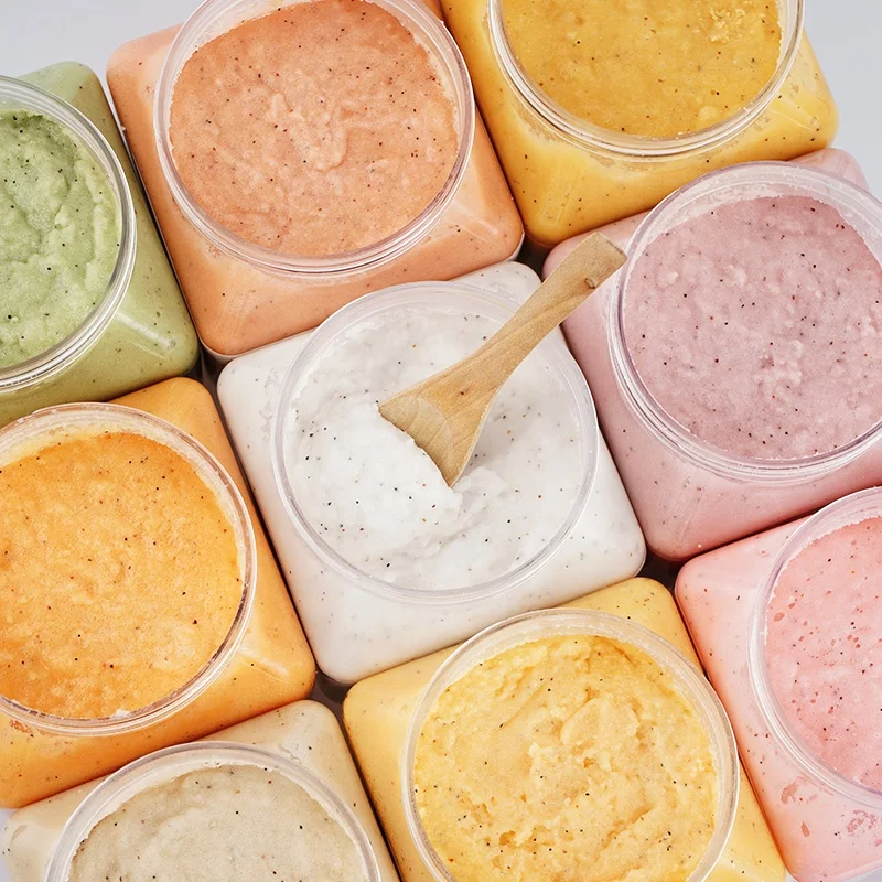 

Wholesale Natural Organic Deep Cleaning Exfoliating Moisturizing Sherbet Face Body Scrub, Custom color