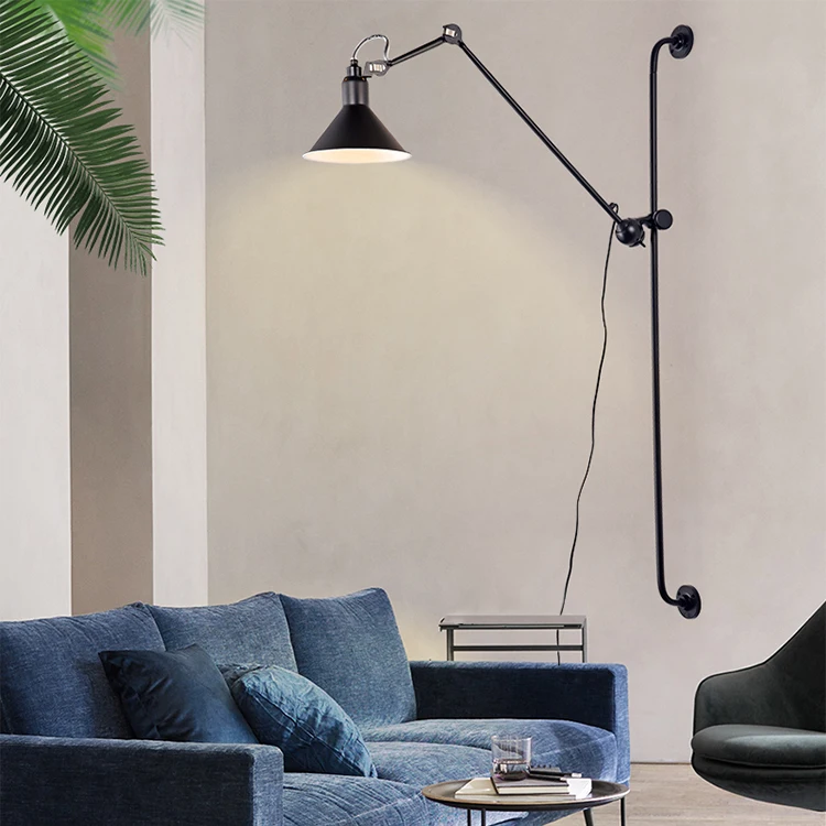 Hot selling vintage black swing arm wall led light