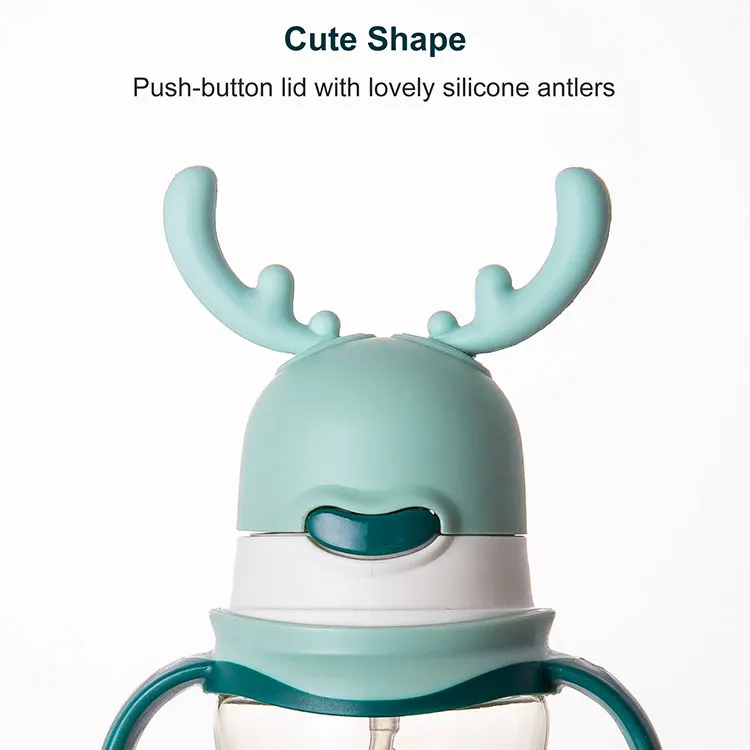 
Cute girl boy bpa free tirtan sipper drinking water bottle baby bottle with straw nipple 