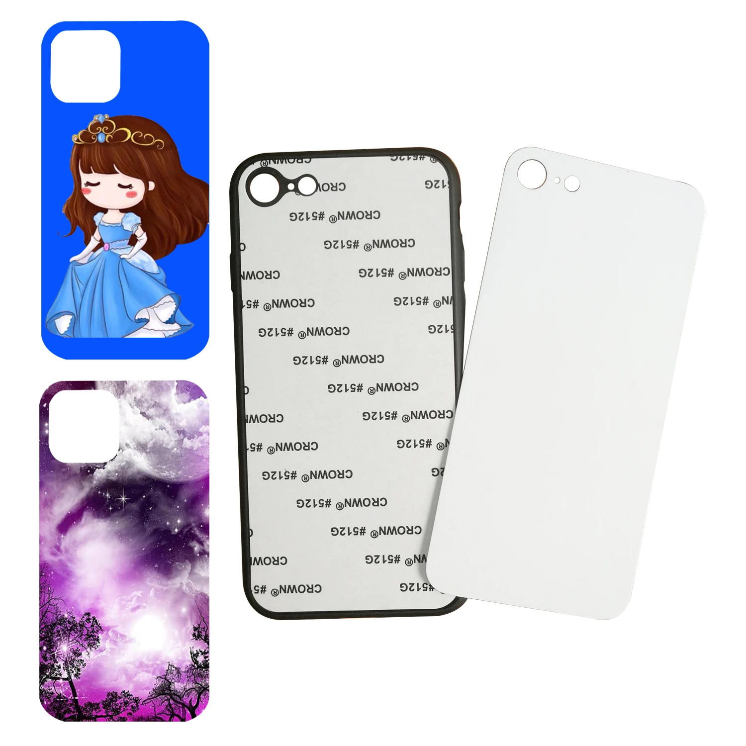 

Sublimation Phone Case Blank 2D Glass TPU Phone Case For IPHONE 7