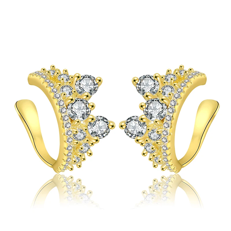 

Dubai luxury high-quality earrings copper plated 18K gold zircon earrings temperament women's earrings for women's jewelry, Gold color