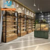 OEM Customized Food Stores Wooden Bakery Display Shelves