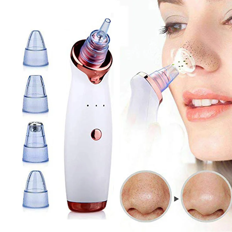 

Rechargeable Blackhead and Pimple Remover Electric Facial Vacuum Suction Machine, White, customized color