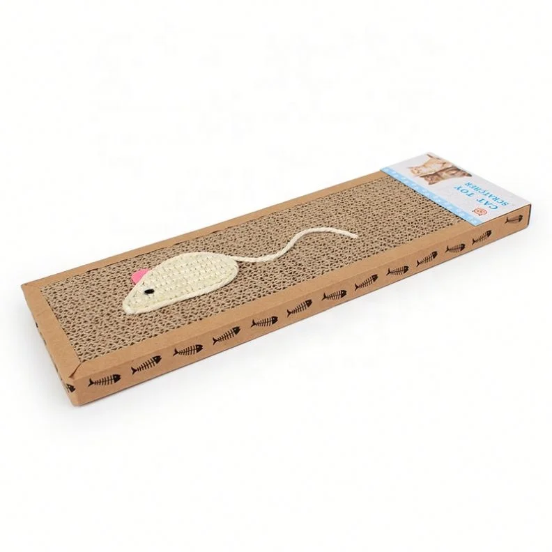 

Pet Mouse Fish Shape Rectangular Grinding Claw Corrugated cat Scratcher Rest Sleeping Cat Pad, Photo