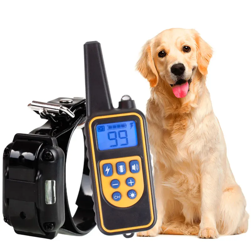 

800m Electric Dog Training Collar Pet Remote Control Waterproof Rechargeable with LCD Display for All Size Shock Vibration Sound, Black