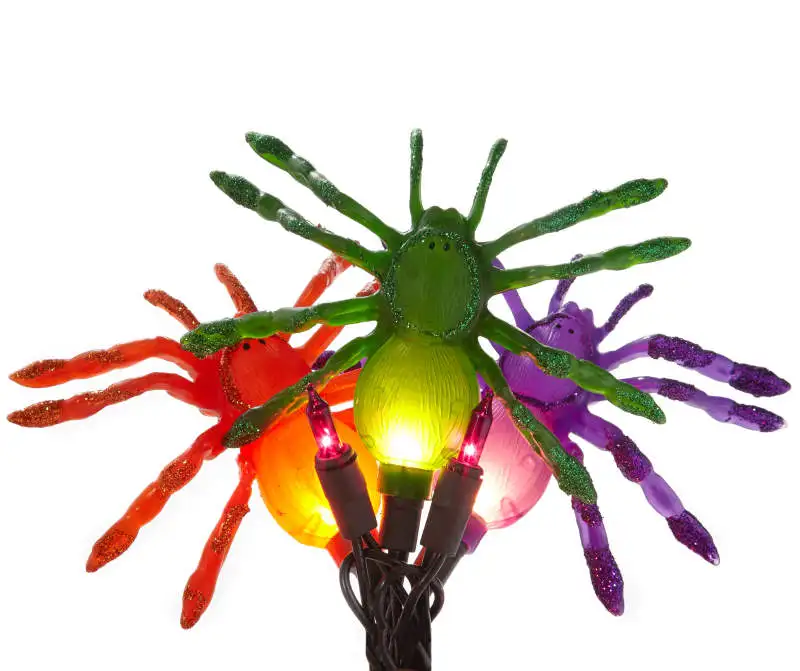 UL Approved Halloween Decorative 10 Count Spider Icicle Lights