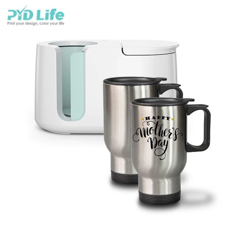 

PYD Life Wholesale Sublimation 14 OZ Stainless Steel Silver Car Travel Coffee Camping Mug for Cricut Mug Press