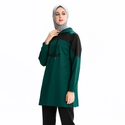 Muslim High Quality Contrast Color Sport Abaya Supplier Maxi Dresses Tracksuit For Islamic Clothing