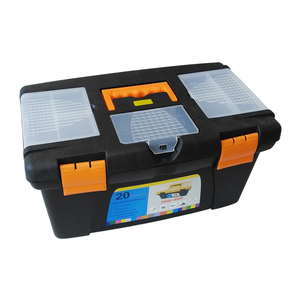 

20 Inch Factory Price Household Removable Tray Tool Box Plastic with Bit Storage