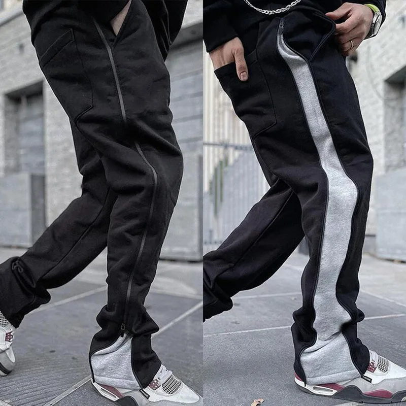 

2022 New Trousers Men Casual Contrast Buttons Pants