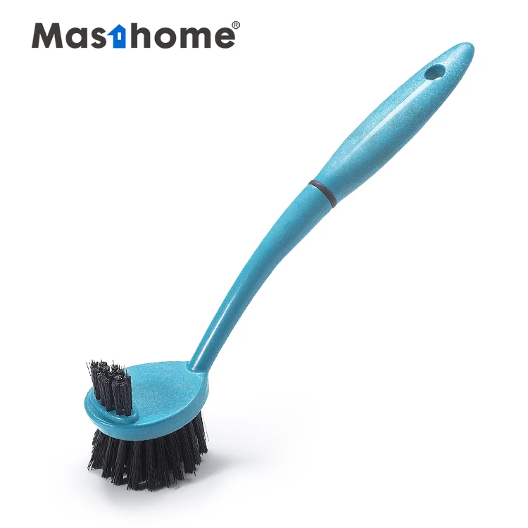 

Masthome Eco-friendly nature long recycle pp handle straw cleaning dish washing scrubber brush for kitchen cleaning