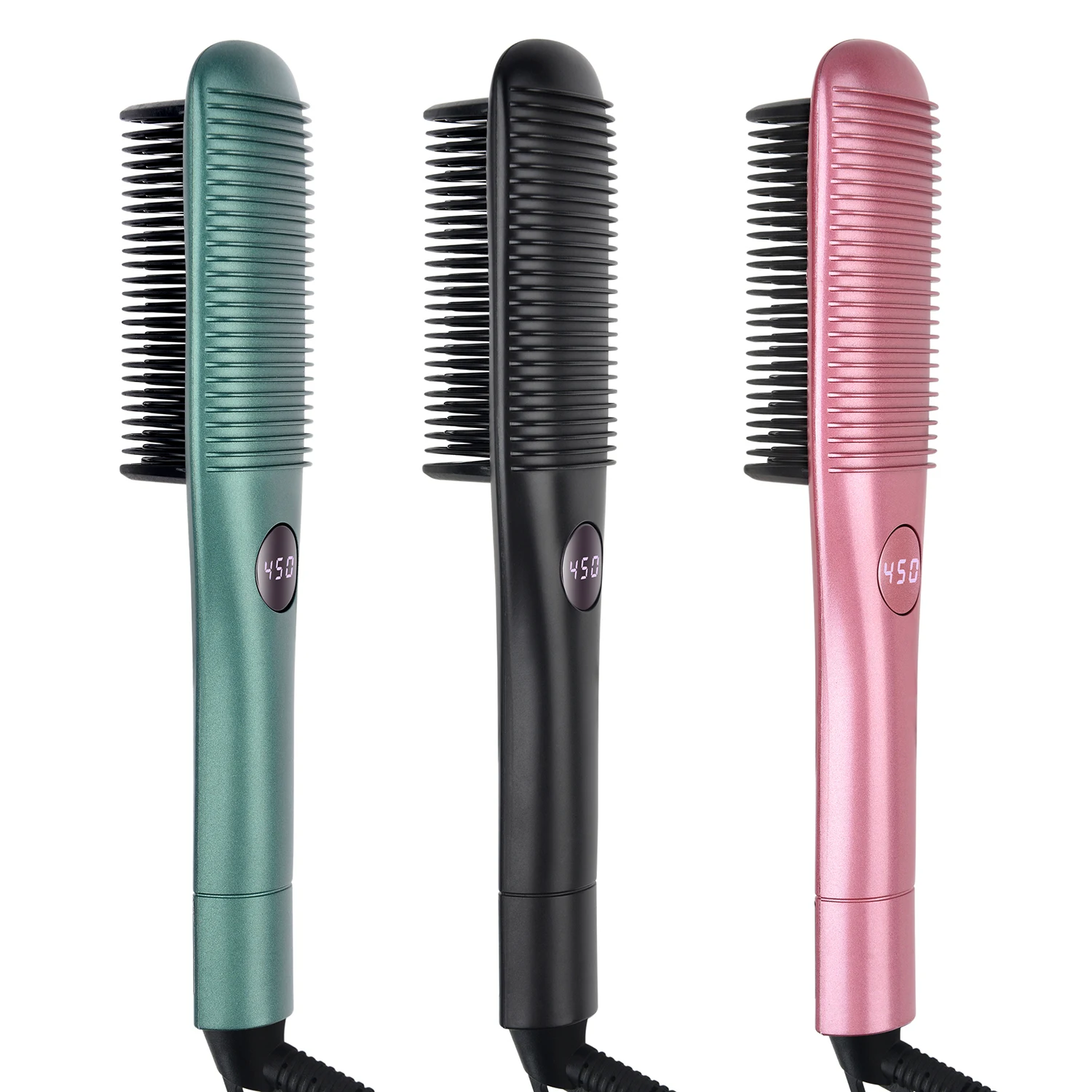 
Fast Ceramic Electric Hair Straightening Brush Hot Heated Straightening Comb Hair Straightener Brush 