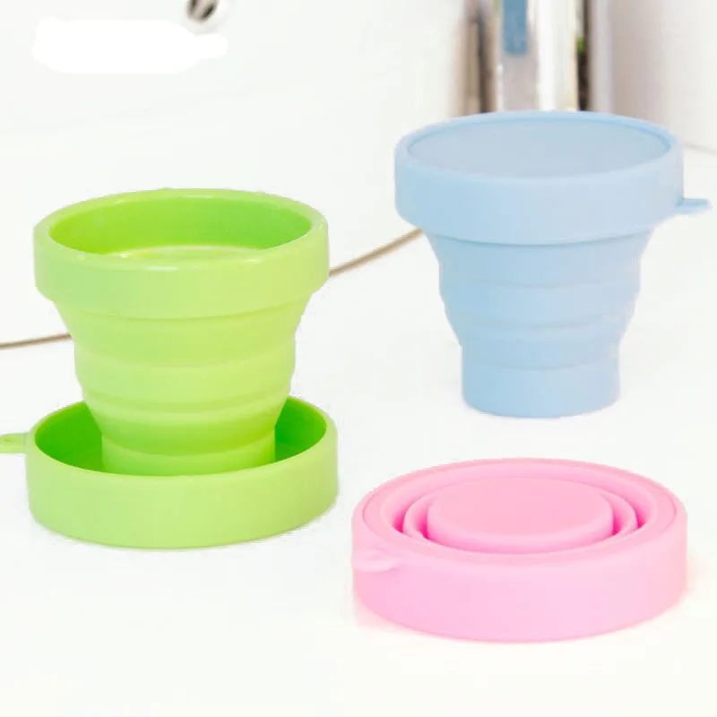 

New Fold Cup Portable Travel Silicone Retractable Folding Cup Outdoor Collapsible Toothbrush Cups