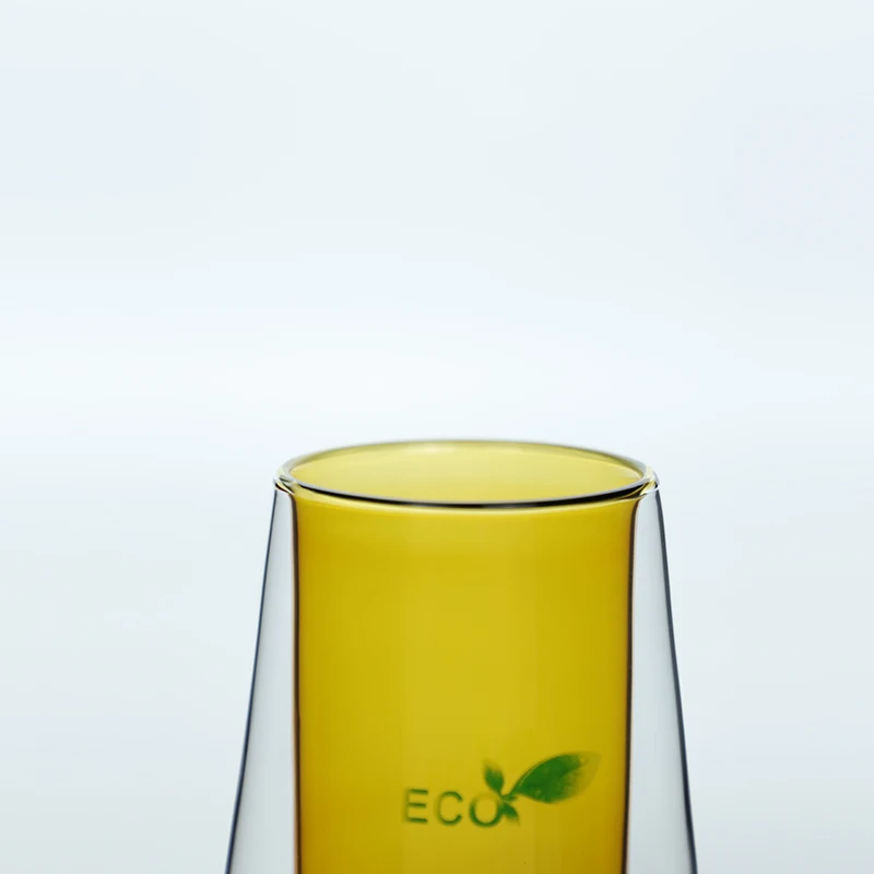

Wholesale Factory direct thermal insulation portable travel double glass beer mug, Light blue,pink ,clear,yellow ,light green,etc