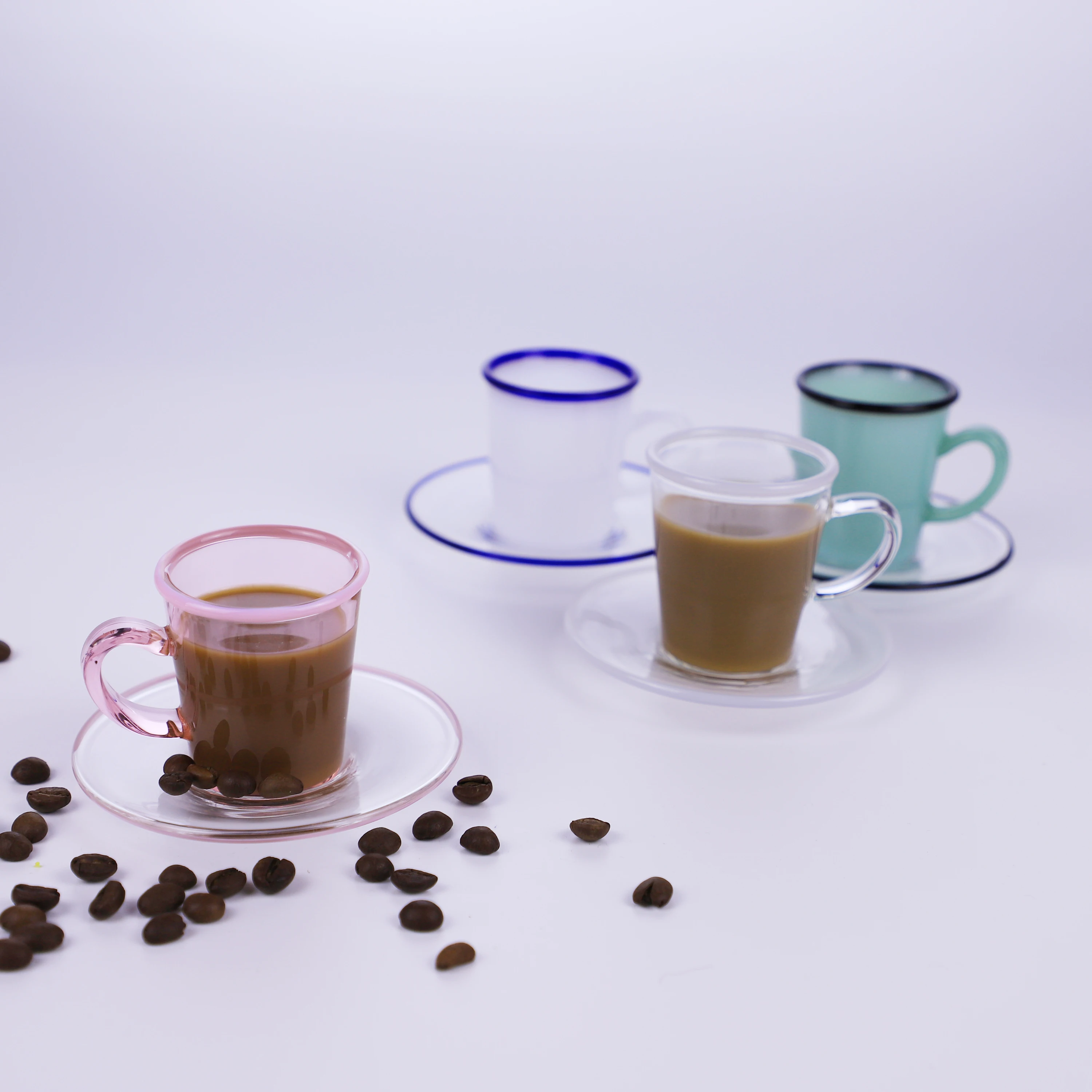 

Guaranteed Quality fashion murano drinking coffee drink borosilicate glass cup, White,lake green,clear,pink,green