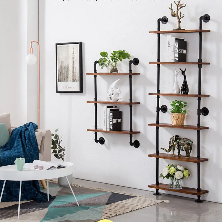 Black Simple Wrought Iron Ledge Meta Iron Log Rack