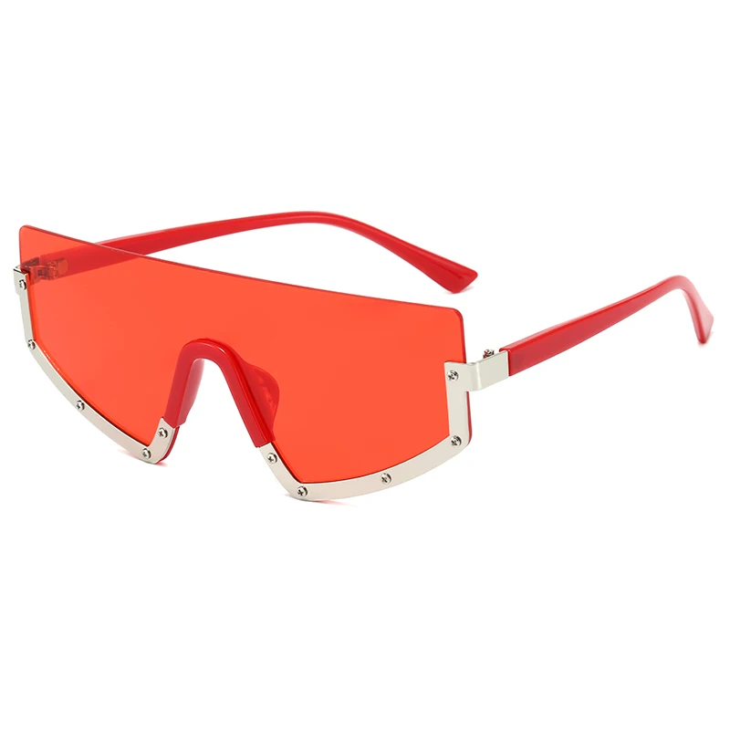 Superhot Eyewear 23432 Fashion 2020 Mono Lens Oversized Half Rim Shield Sunglasses