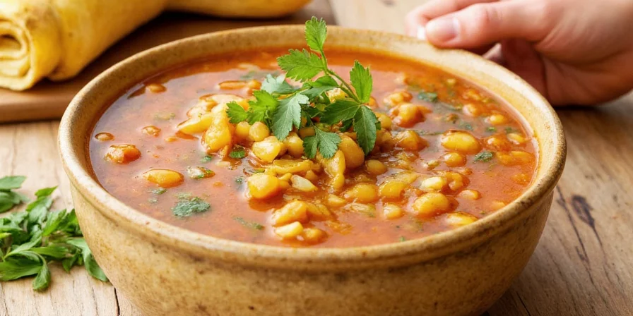 Assorted fresh herbs in a wooden bowl