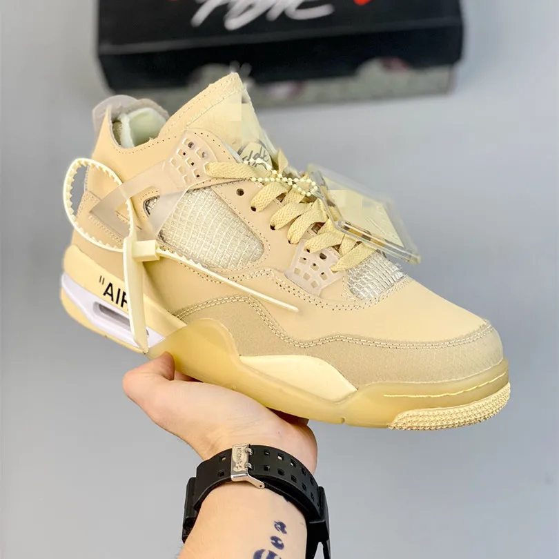 

2022 Hot selling Fashion popular Basketball shoes NK 4s Retro Cream Sail Of-White AJ4 Sports Running sneakers Nke Casual Shoes