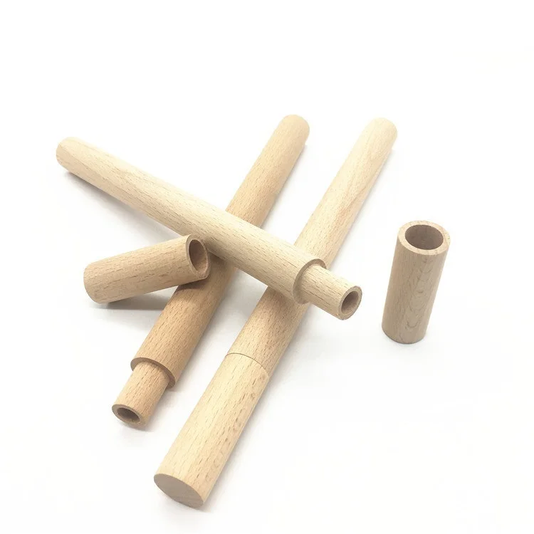 Customized Logo Reusable Wood Bamboo Case Tube for Metal Straws