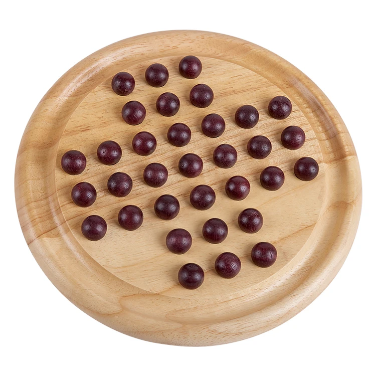 

Wholesale Kids Wooden Educational Round Solitaire Wooden Solitaire Board Game