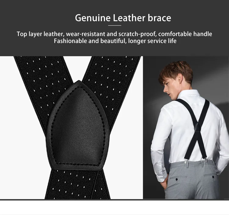 
Casual&Formal 4 Strong Clips Wide Adjustable Elastic Braces Y Back Mens Suspenders 
