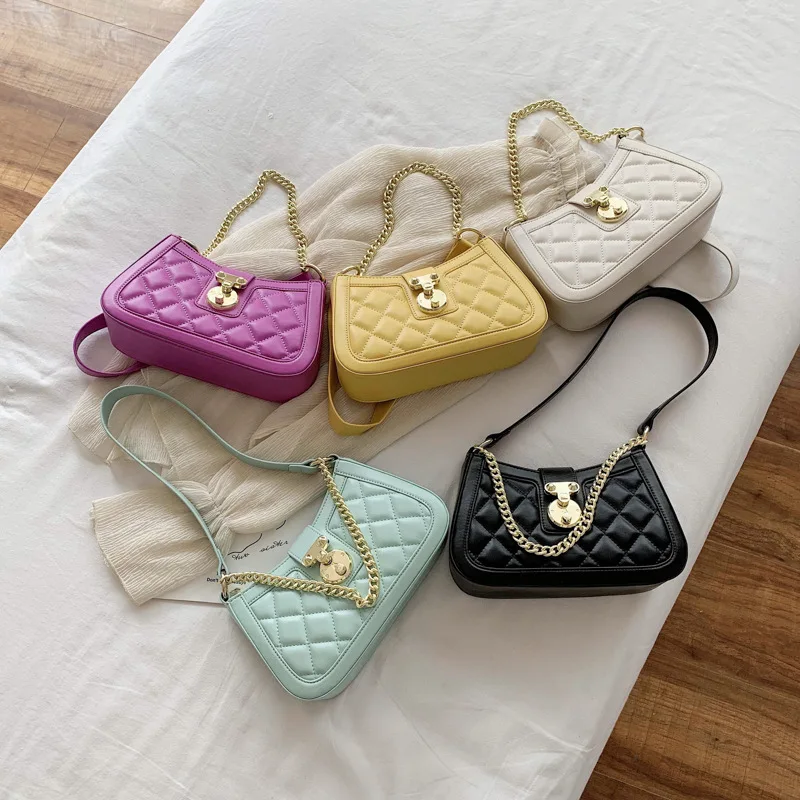 

Latest Wholesale Ladies Handbag Fashion Chain Underarm Bag Design Purse For Female