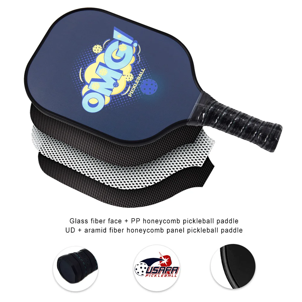 
Light weight custom pickleball paddle set carbon fiber pickleball paddle Graphite Carbon Fiber Face 