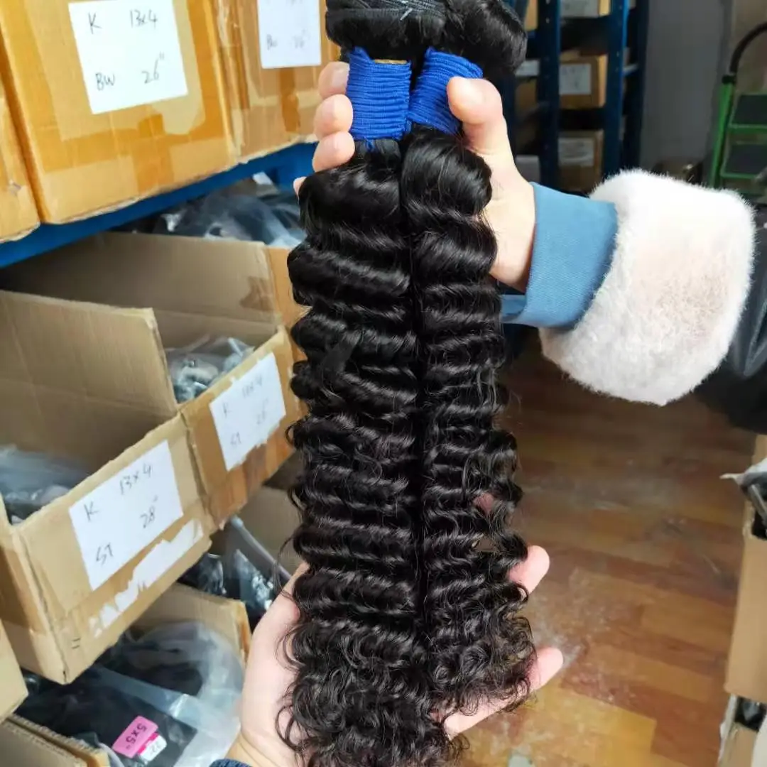 

12A Free Sample Customize Label And Tag Remy Cambodian Deep Wave Raw Wavy 100% Human Hair Bundles Vendprs 24Pcs Package Deal