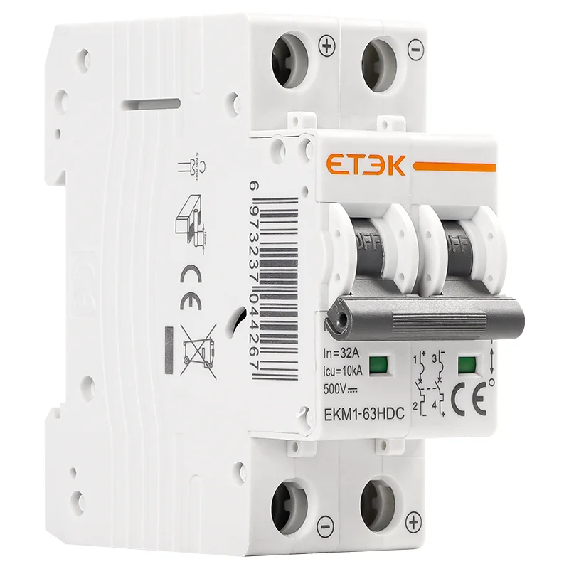 

ETEK DC 2P 500V Solar Mini Circuit Breaker 32A MCB for DC PV power distribution system
