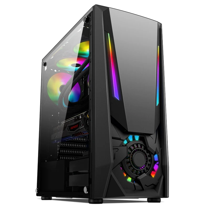

Best Sell New Modern Style QDI DESTROYER White Black Computer ATX Cases Gaming Case PC, Black white
