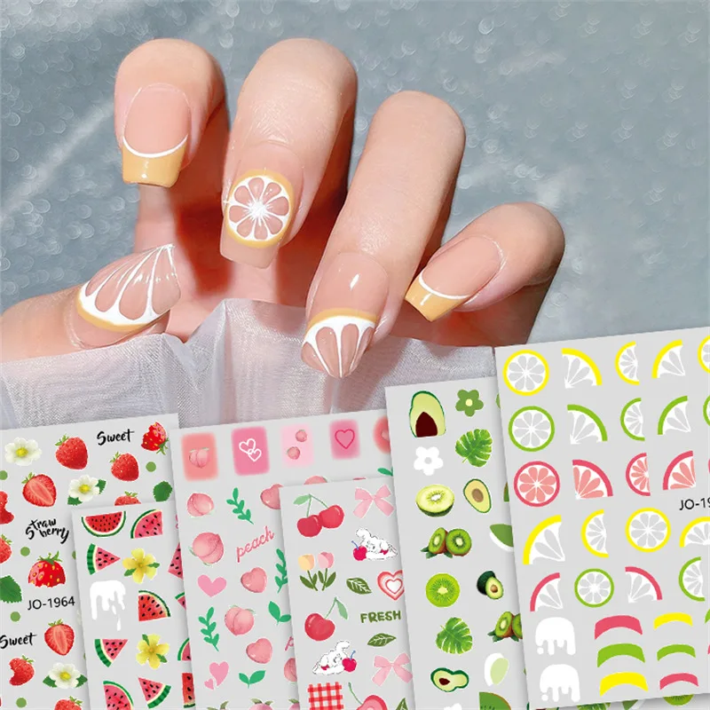 

Hot Sale summer fruit nail stickers custom nail art stickers kids diy design Cute Fairy Toenails fruit stickers Decoration