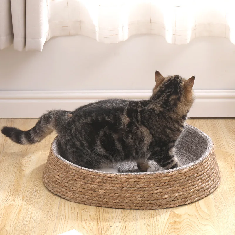 

High Quality Luxury Indoor Modern Pet House Supplies Furniture Scratcher Rattan Bed Cat Pet Bed Bamboo, Picture