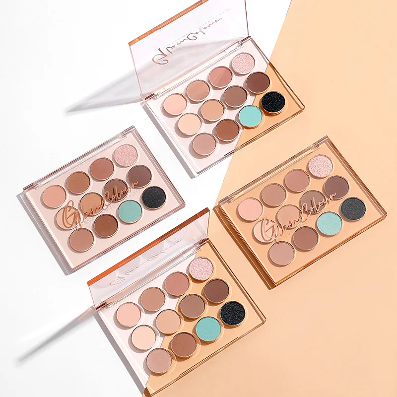 

Private label 12-color winter eyeshadow palette pearly matte fine shimmering milk tea color long lasting waterproof custom logo