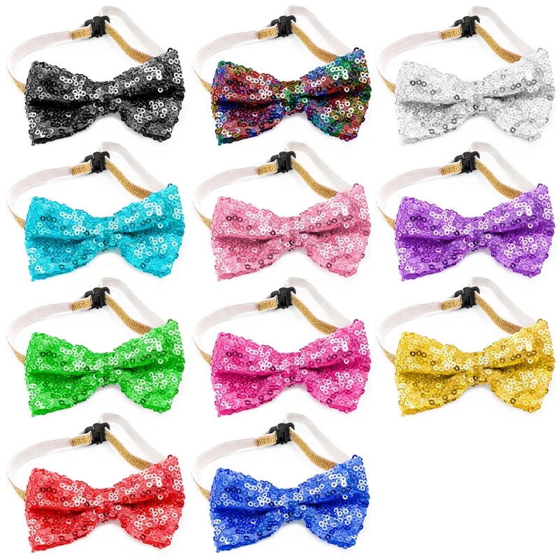 

Multi-Style Sequin Cat Tie Necktie Manufacturer Supplier Solid Color Pet Bow Tie Collar, Muti color