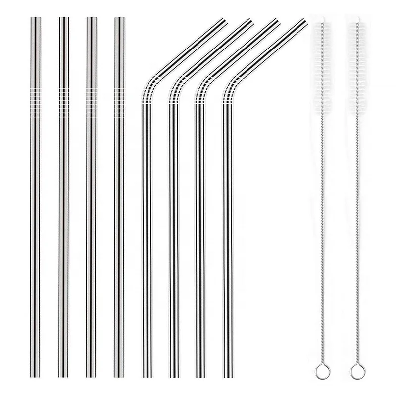 

2020 Amazon Top Seller Stainless Steel Metal Drinking Straws with Cleaning Brush Metal Straws, Sliver, gold, rose gold, rainbow, black, red, green, purple, blue