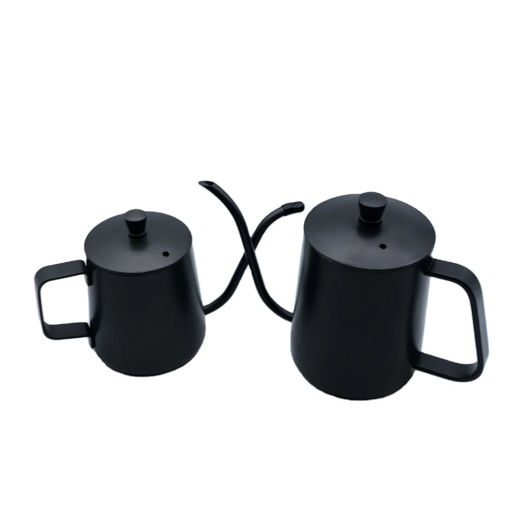 

350ml 600ml Black Coating Stainless Turkish Drip Tea Hand Pour Over Gooseneck Kettle Office Coffee Pot