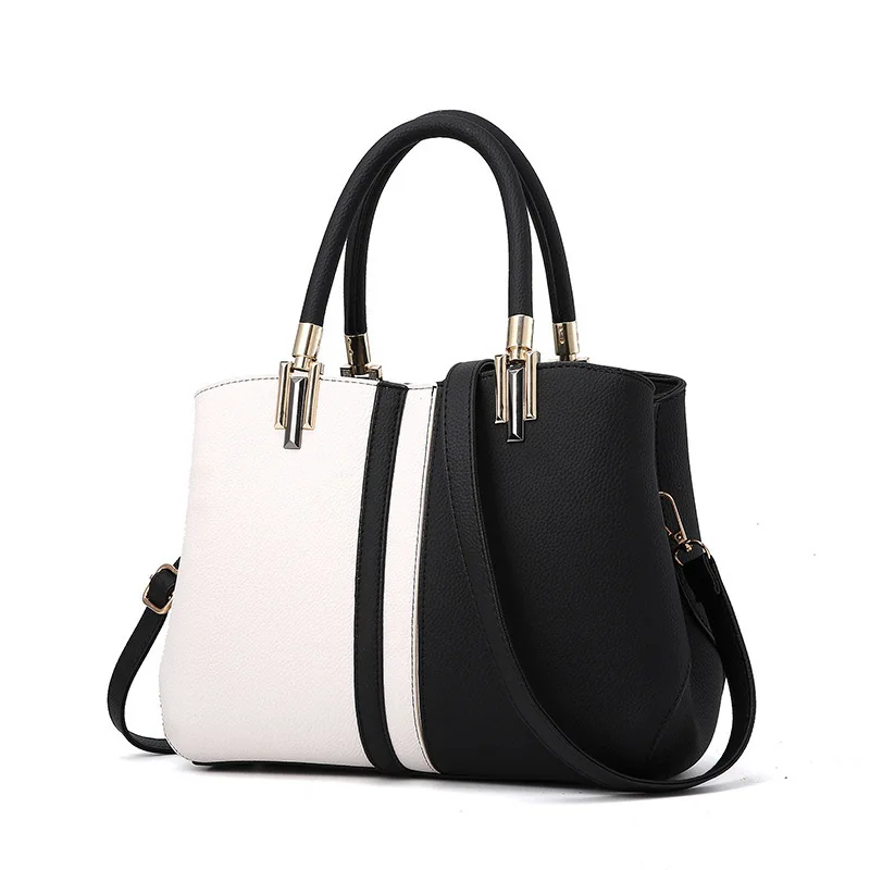 

Contrasting color fashion shoulder bag handbag casual PU leather bag foreign trade temperament female bag