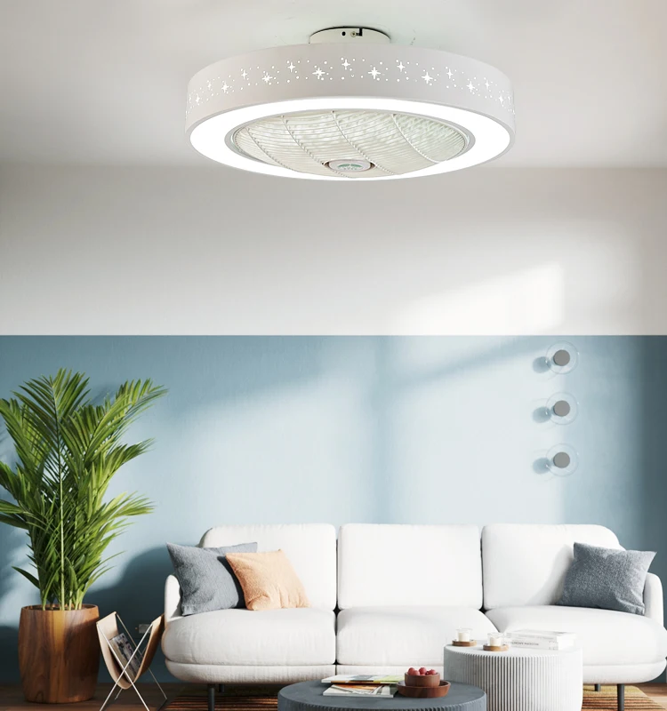 50/55/60cm diameter Star Light Super Silent Remote Control Bedroom LED Ceiling Light with Fan