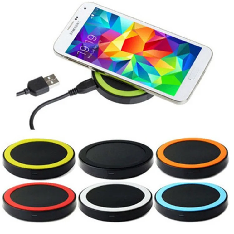 

Q5 Fast Charging Wireless Changer Round Shape Portable Wireless Charger Mobile Phone Cellphone Electric 5V 1A for Cell Phones