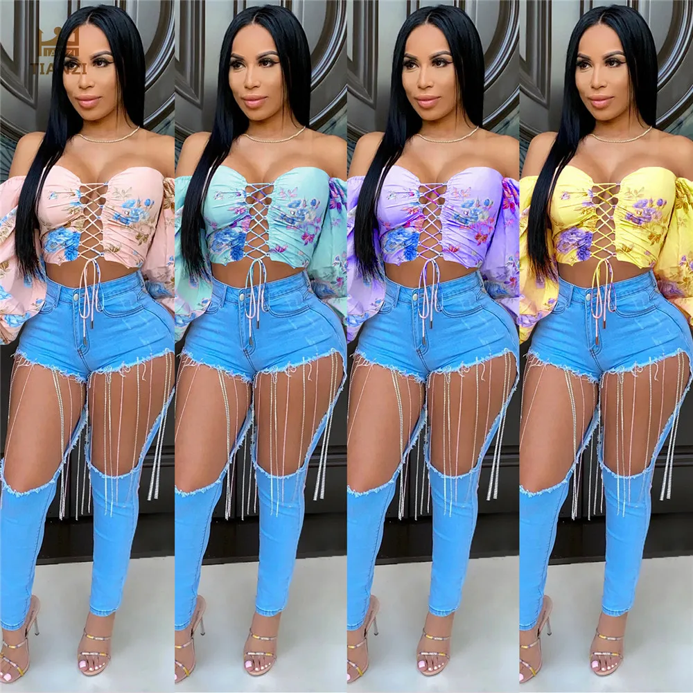 

X5420 - women fashion floral print knit short sleeve t shirt