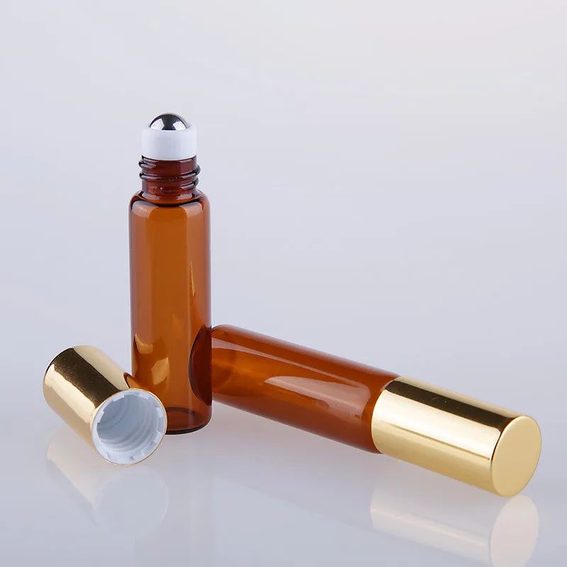 10ml Roll-on Perfume Bottle 10ml Amber Glass Roll On Bottle With Metal ...