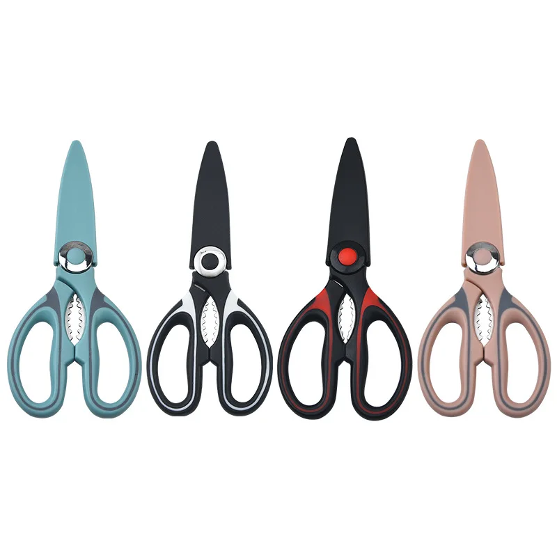 

Stainless Steel Kitchen Scissors Thicken Professional Cut Food Scissors Clamp Walnut, 4 color