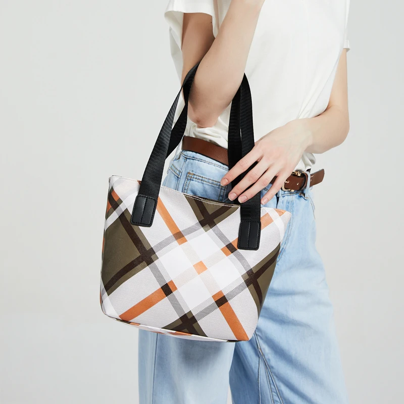 

2021 New Printed Plaid Women'S Tote Bag With Large Capacity Shopping Bag, 6 colors
