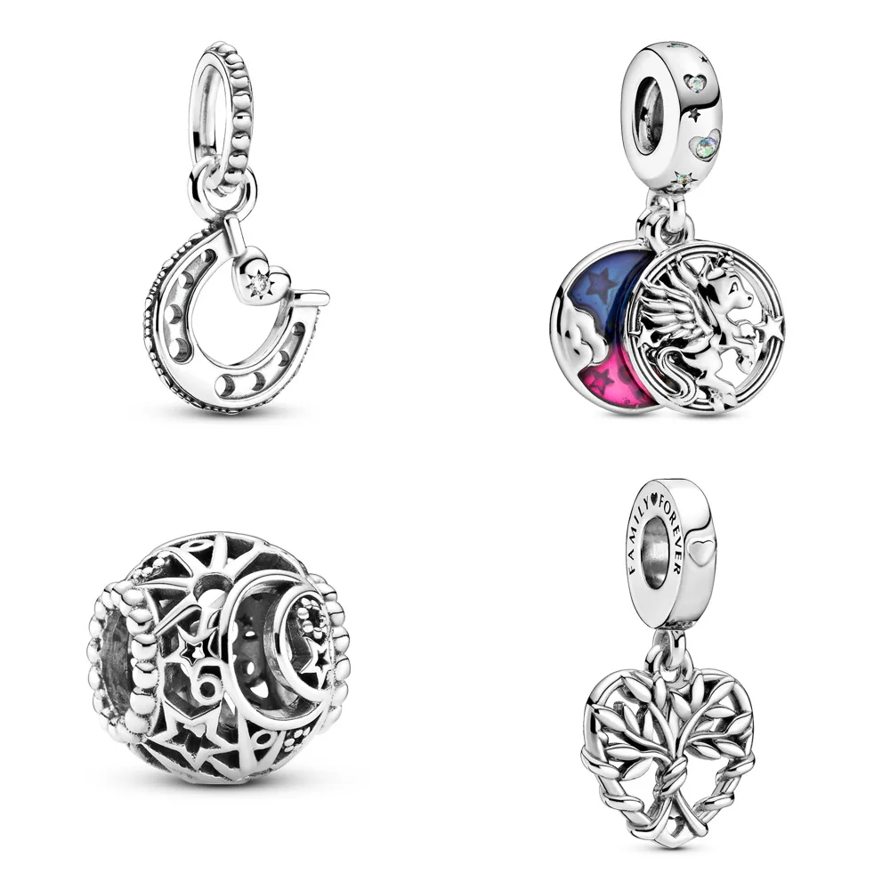 

2020 new For pandora jewelry S925 sterling silver Christmas Nightmare Charm Pendant Fit Bracelet For pando ra, Silver/rose gold